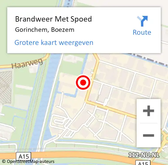 Locatie op kaart van de 112 melding: Brandweer Met Spoed Naar Gorinchem, Boezem op 3 januari 2023 12:29