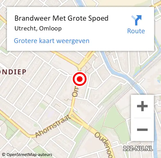 Locatie op kaart van de 112 melding: Brandweer Met Grote Spoed Naar Utrecht, Omloop op 3 januari 2023 13:22