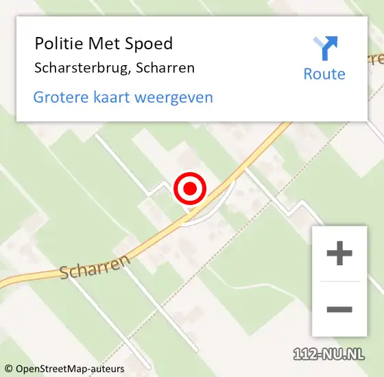 Locatie op kaart van de 112 melding: Politie Met Spoed Naar Scharsterbrug, Scharren op 3 januari 2023 13:40