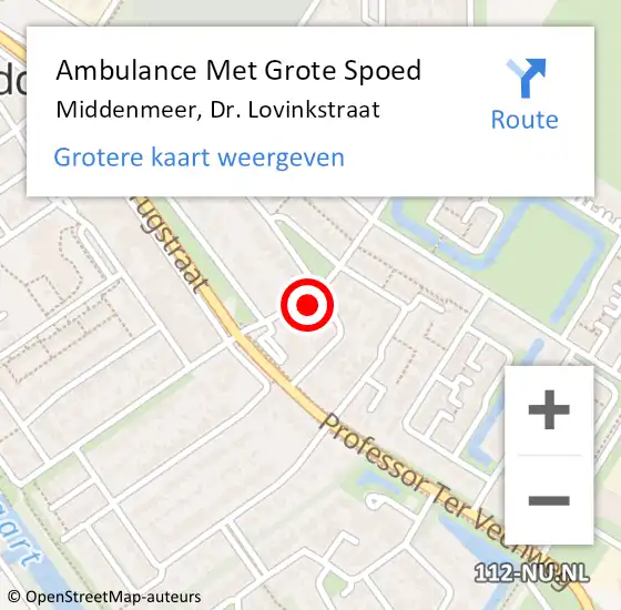 Locatie op kaart van de 112 melding: Ambulance Met Grote Spoed Naar Middenmeer, Verlengde Breestraat op 3 januari 2023 13:40