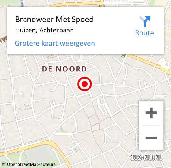 Locatie op kaart van de 112 melding: Brandweer Met Spoed Naar Huizen, Achterbaan op 3 januari 2023 14:07