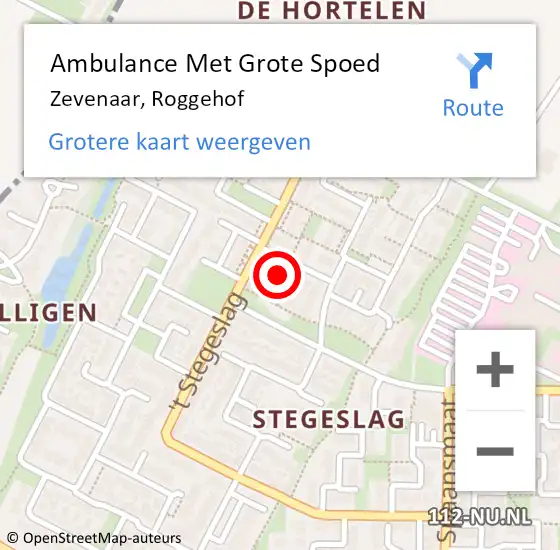 Locatie op kaart van de 112 melding: Ambulance Met Grote Spoed Naar Zevenaar, Roggehof op 3 januari 2023 14:16