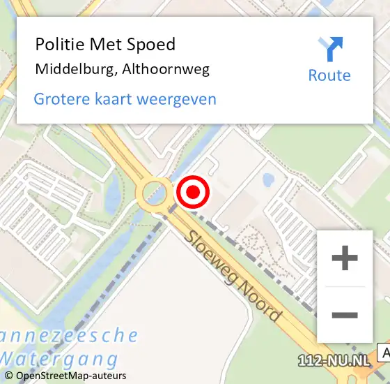 Locatie op kaart van de 112 melding: Politie Met Spoed Naar Middelburg, Althoornweg op 3 januari 2023 14:31