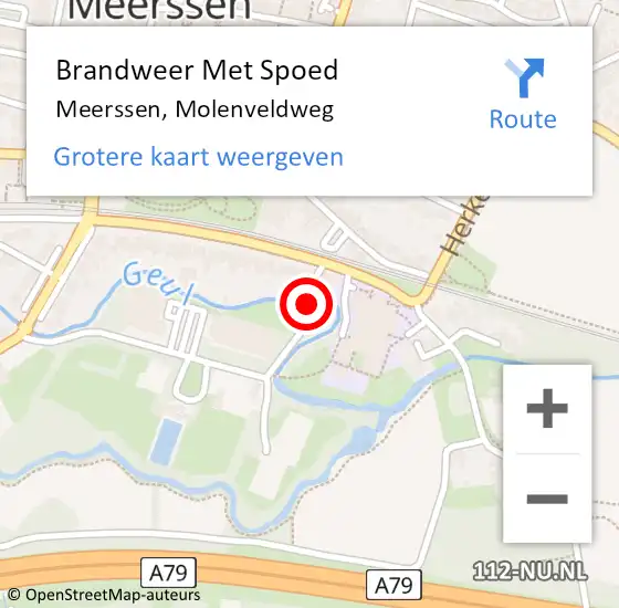 Locatie op kaart van de 112 melding: Brandweer Met Spoed Naar Meerssen, Molenveldweg op 3 januari 2023 14:35