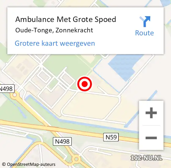 Locatie op kaart van de 112 melding: Ambulance Met Grote Spoed Naar Oude-Tonge, Zonnekracht op 3 januari 2023 14:44