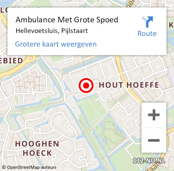 Locatie op kaart van de 112 melding: Ambulance Met Grote Spoed Naar Hellevoetsluis, Pijlstaart op 3 januari 2023 15:12