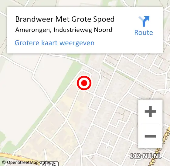 Locatie op kaart van de 112 melding: Brandweer Met Grote Spoed Naar Amerongen, Industrieweg Noord op 11 augustus 2014 00:02