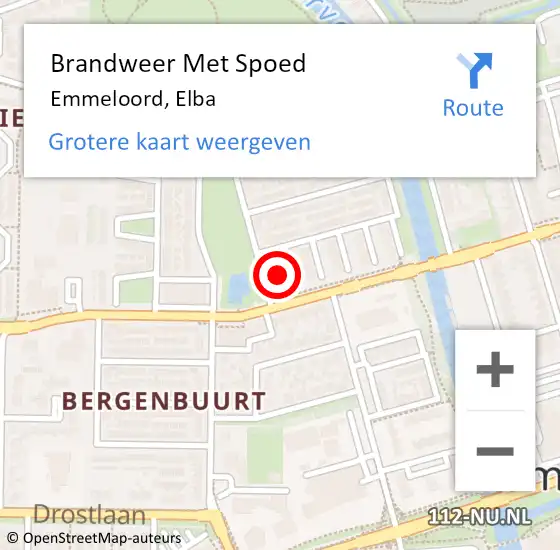 Locatie op kaart van de 112 melding: Brandweer Met Spoed Naar Emmeloord, Elba op 3 januari 2023 16:34