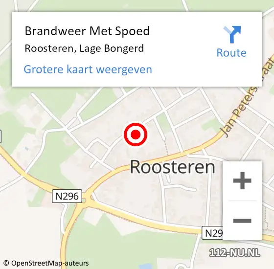 Locatie op kaart van de 112 melding: Brandweer Met Spoed Naar Roosteren, Lage Bongerd op 3 januari 2023 16:42