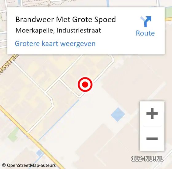 Locatie op kaart van de 112 melding: Brandweer Met Grote Spoed Naar Moerkapelle, Industriestraat op 3 januari 2023 16:47