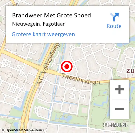 Locatie op kaart van de 112 melding: Brandweer Met Grote Spoed Naar Nieuwegein, Fagotlaan op 3 januari 2023 16:52