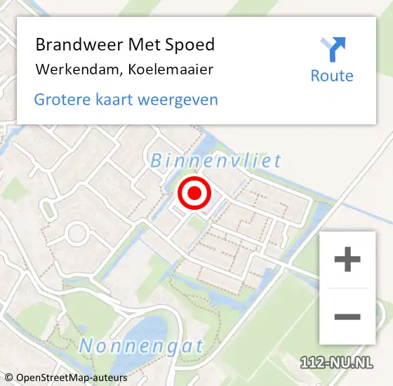 Locatie op kaart van de 112 melding: Brandweer Met Spoed Naar Werkendam, Koelemaaier op 3 januari 2023 16:54