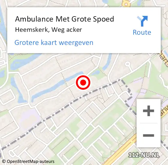 Locatie op kaart van de 112 melding: Ambulance Met Grote Spoed Naar Heemskerk, Weg acker op 3 januari 2023 16:59