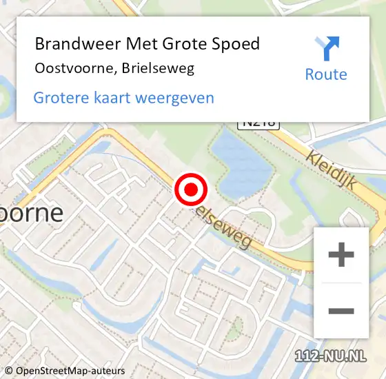 Locatie op kaart van de 112 melding: Brandweer Met Grote Spoed Naar Oostvoorne, Brielseweg op 3 januari 2023 17:23