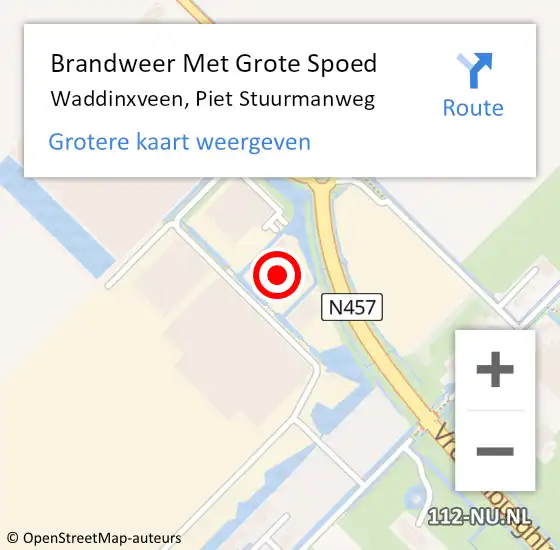 Locatie op kaart van de 112 melding: Brandweer Met Grote Spoed Naar Waddinxveen, Piet Stuurmanweg op 3 januari 2023 17:49