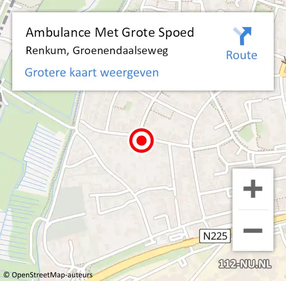 Locatie op kaart van de 112 melding: Ambulance Met Grote Spoed Naar Renkum, Groenendaalseweg op 3 januari 2023 17:50