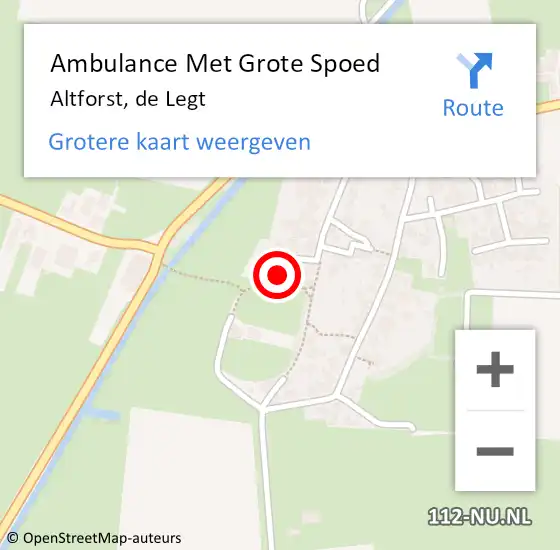 Locatie op kaart van de 112 melding: Ambulance Met Grote Spoed Naar Altforst, de Legt op 3 januari 2023 17:57