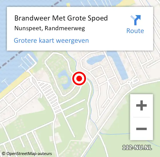 Locatie op kaart van de 112 melding: Brandweer Met Grote Spoed Naar Nunspeet, Randmeerweg op 3 januari 2023 19:10