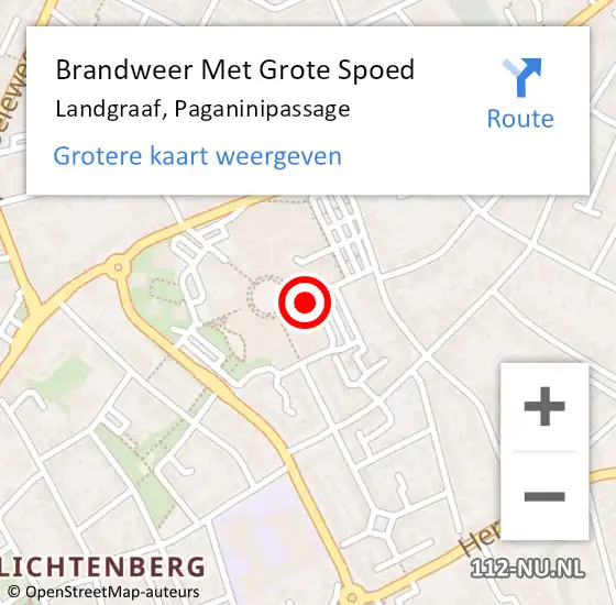 Locatie op kaart van de 112 melding: Brandweer Met Grote Spoed Naar Landgraaf, Paganinipassage op 3 januari 2023 19:43