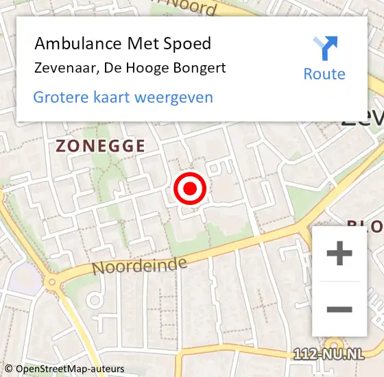 Locatie op kaart van de 112 melding: Ambulance Met Spoed Naar Zevenaar, De Hooge Bongert op 3 januari 2023 19:49