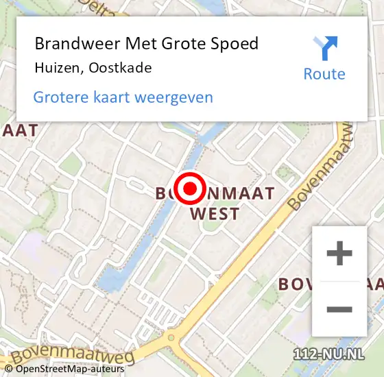 Locatie op kaart van de 112 melding: Brandweer Met Grote Spoed Naar Huizen, Oostkade op 3 januari 2023 19:59