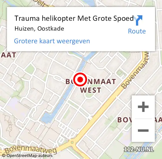 Locatie op kaart van de 112 melding: Trauma helikopter Met Grote Spoed Naar Huizen, Oostkade op 3 januari 2023 20:01