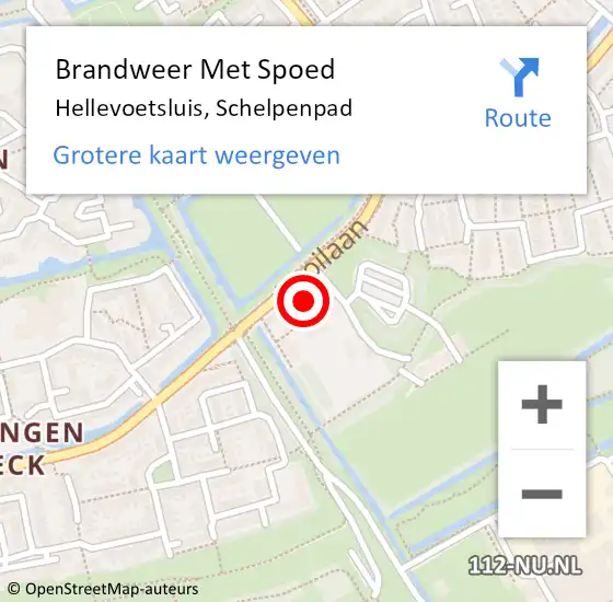 Locatie op kaart van de 112 melding: Brandweer Met Spoed Naar Hellevoetsluis, Schelpenpad op 3 januari 2023 20:49