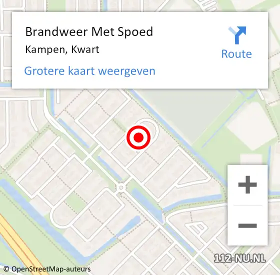 Locatie op kaart van de 112 melding: Brandweer Met Spoed Naar Kampen, Kwart op 3 januari 2023 20:50