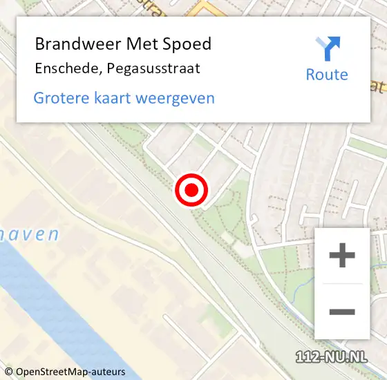 Locatie op kaart van de 112 melding: Brandweer Met Spoed Naar Enschede, Pegasusstraat op 3 januari 2023 21:21