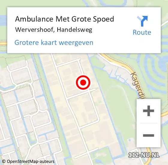 Locatie op kaart van de 112 melding: Ambulance Met Grote Spoed Naar Wervershoof, Handelsweg op 3 januari 2023 21:29