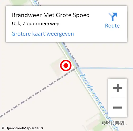 Locatie op kaart van de 112 melding: Brandweer Met Grote Spoed Naar Urk, Zuidermeerweg op 3 januari 2023 22:32