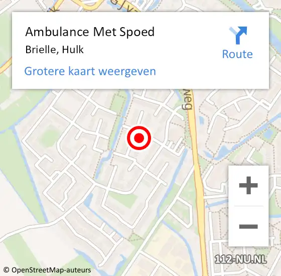 Locatie op kaart van de 112 melding: Ambulance Met Spoed Naar Brielle, Hulk op 3 januari 2023 22:39