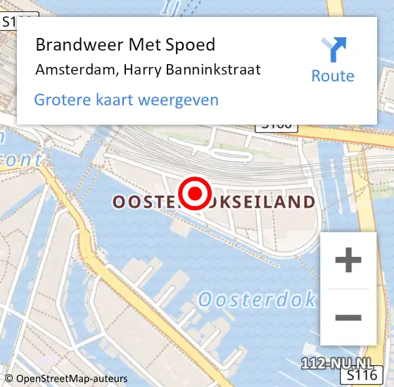 Locatie op kaart van de 112 melding: Brandweer Met Spoed Naar Amsterdam, Harry Banninkstraat op 3 januari 2023 23:17