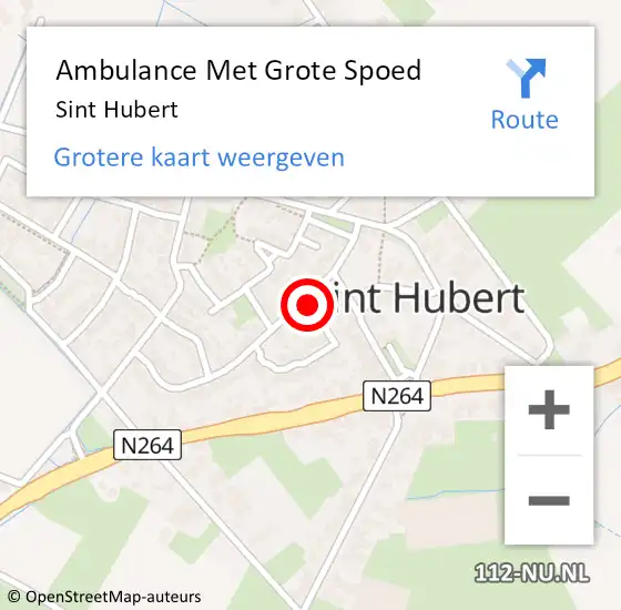 Locatie op kaart van de 112 melding: Ambulance Met Grote Spoed Naar Sint Hubert op 3 januari 2023 23:19