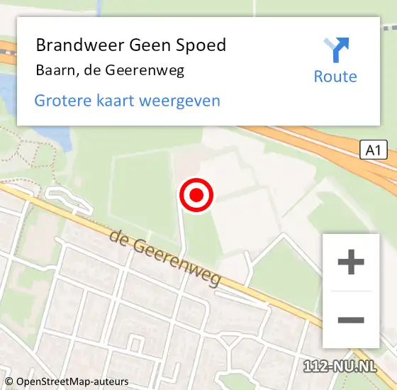 Locatie op kaart van de 112 melding: Brandweer Geen Spoed Naar Baarn, de Geerenweg op 3 januari 2023 23:32