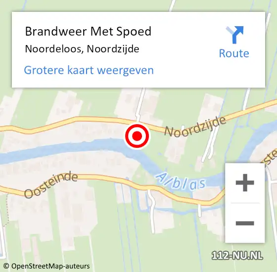 Locatie op kaart van de 112 melding: Brandweer Met Spoed Naar Noordeloos, Noordzijde op 4 januari 2023 02:01