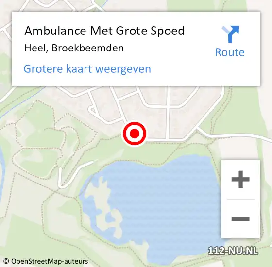 Locatie op kaart van de 112 melding: Ambulance Met Grote Spoed Naar Heel, Broekbeemden op 4 januari 2023 03:14