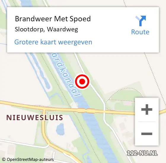 Locatie op kaart van de 112 melding: Brandweer Met Spoed Naar Slootdorp, Waardweg op 4 januari 2023 05:28