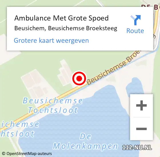 Locatie op kaart van de 112 melding: Ambulance Met Grote Spoed Naar Beusichem, Beusichemse Broeksteeg op 4 januari 2023 06:02