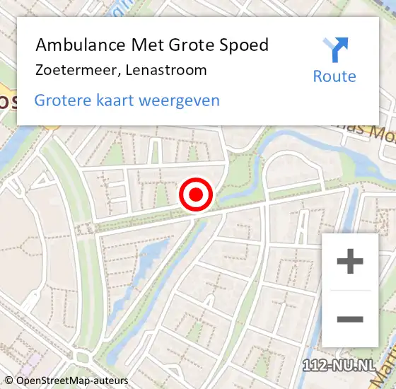 Locatie op kaart van de 112 melding: Ambulance Met Grote Spoed Naar Zoetermeer, Lenastroom op 4 januari 2023 06:39