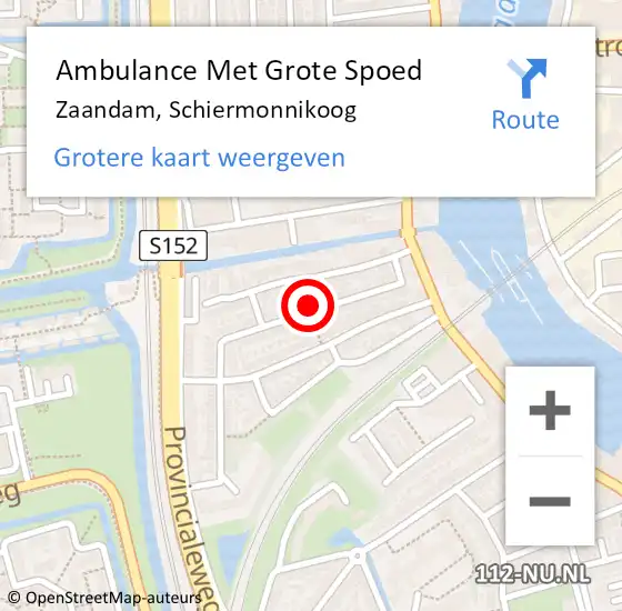 Locatie op kaart van de 112 melding: Ambulance Met Grote Spoed Naar Zaandam, Schiermonnikoog op 4 januari 2023 07:51