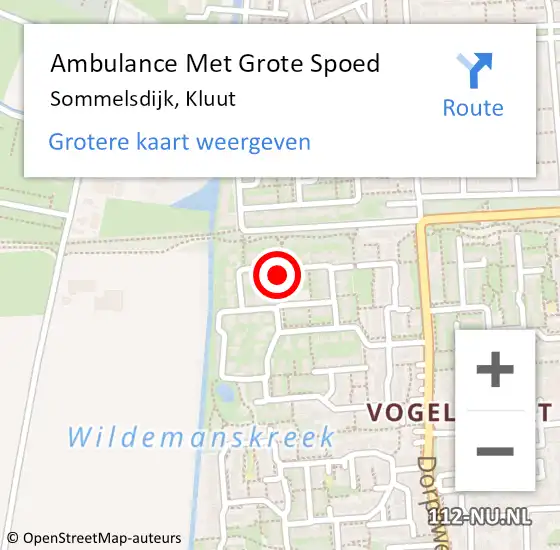 Locatie op kaart van de 112 melding: Ambulance Met Grote Spoed Naar Sommelsdijk, Kluut op 4 januari 2023 09:17