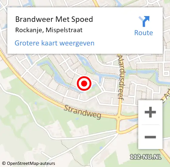 Locatie op kaart van de 112 melding: Brandweer Met Spoed Naar Rockanje, Mispelstraat op 4 januari 2023 09:50