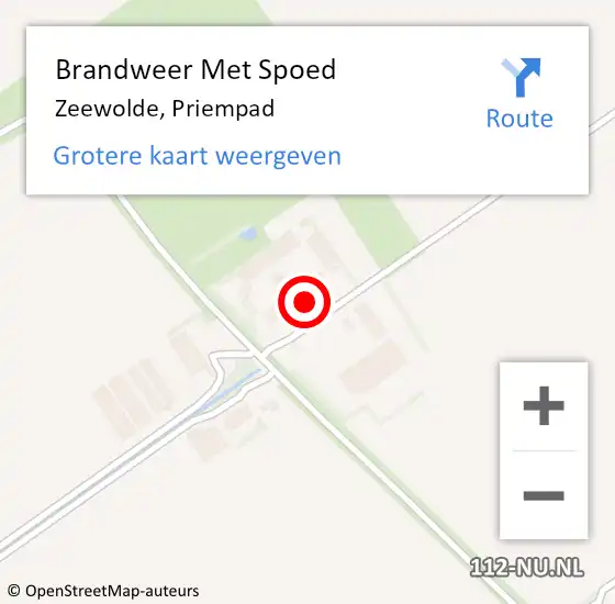 Locatie op kaart van de 112 melding: Brandweer Met Spoed Naar Zeewolde, Priempad op 4 januari 2023 09:54