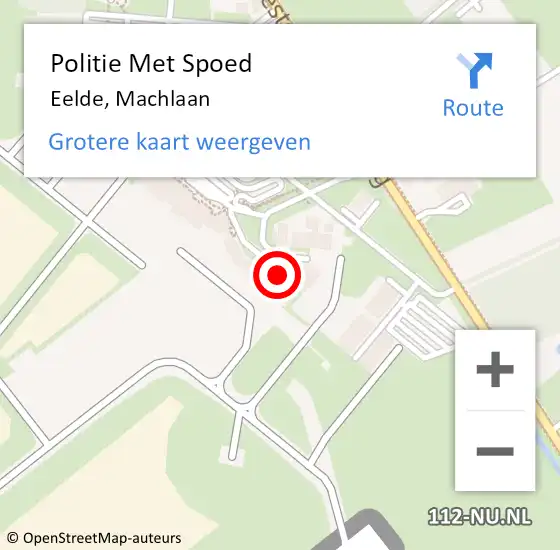 Locatie op kaart van de 112 melding: Politie Met Spoed Naar Eelde, Machlaan op 4 januari 2023 09:57