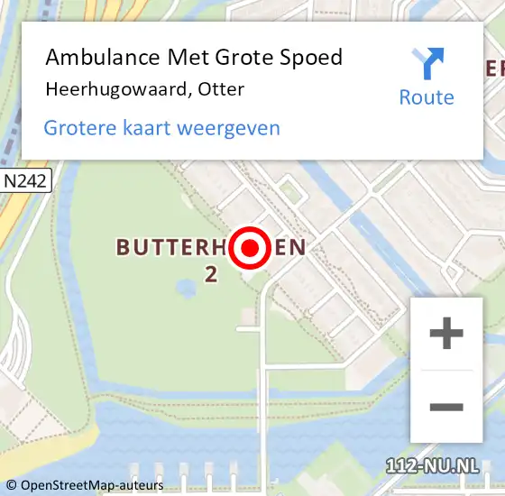 Locatie op kaart van de 112 melding: Ambulance Met Grote Spoed Naar Heerhugowaard, Otter op 4 januari 2023 10:43