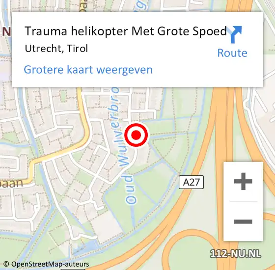 Locatie op kaart van de 112 melding: Trauma helikopter Met Grote Spoed Naar Utrecht, Tirol op 4 januari 2023 11:03