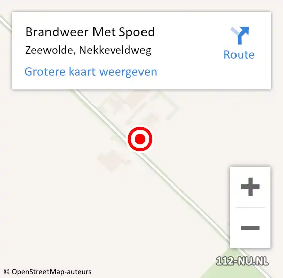 Locatie op kaart van de 112 melding: Brandweer Met Spoed Naar Zeewolde, Nekkeveldweg op 4 januari 2023 11:04