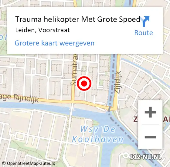 Locatie op kaart van de 112 melding: Trauma helikopter Met Grote Spoed Naar Leiden, Voorstraat op 4 januari 2023 11:26