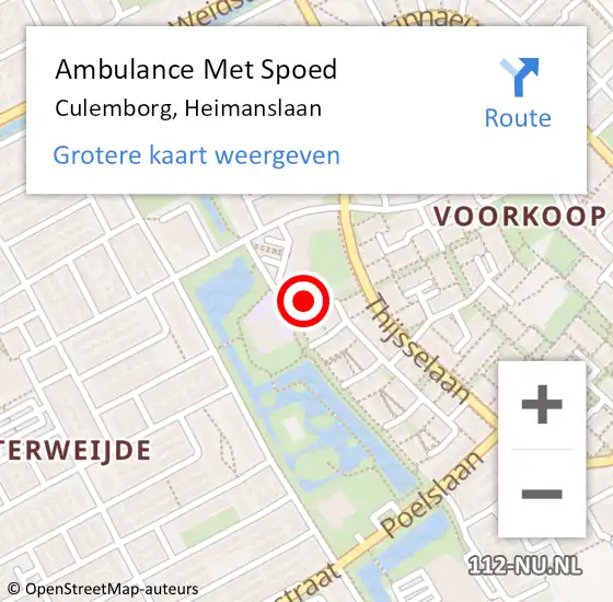 Locatie op kaart van de 112 melding: Ambulance Met Spoed Naar Culemborg, Heimanslaan op 4 januari 2023 11:49
